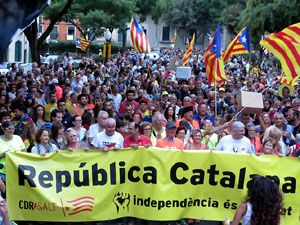 Manifestaci&oacute; contra la viol&egrave;ncia de l'Estat. Pre-commemoraci&oacute; de l'1-O
