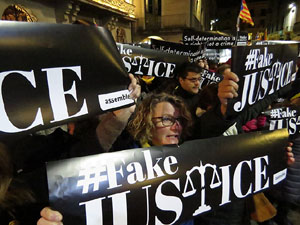 Manifestació pel trasllat dels presos polítics a Madrid pel judici de l'1-O