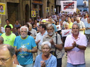 Concentraci&oacute; a la pla&ccedil;a del Vi per la independ&egrave;ncia i la llibertat dels presos pol&iacute;tics