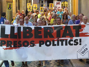 Concentraci&oacute; a la pla&ccedil;a del Vi per la independ&egrave;ncia i la llibertat dels presos pol&iacute;tics