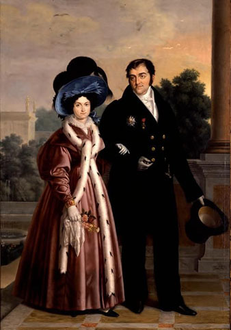 Ferran VII i la seva quarta esposa María Cristina de Borbón-Dos Sicilias. 1832