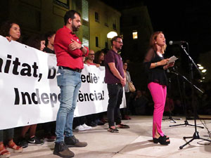 Marxa de Torxes de Girona per commemorar l'1-O