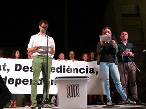 Marxa de Torxes de Girona per commemorar l'1-O