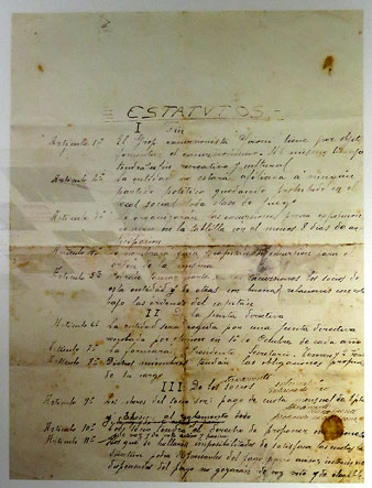 Primera pàgina dels Estatuts fundacionals del GEiEG. Setembre de 1919