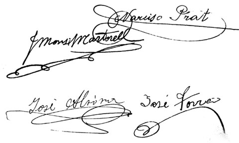 Signatures dels fundadors del GEiEG als Estatuts de 1919