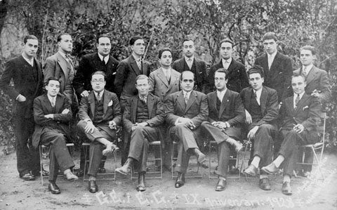 Foto de grup del IX aniversari del GEiEG. 1928