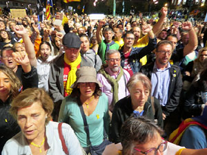 Concentraci&oacute; de rebuig de la sent&egrave;ncia a la pla&ccedil;a de l'U d'octubre de 2017