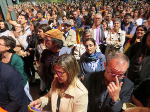 Concentraci&oacute; de rebuig de la sent&egrave;ncia a la pla&ccedil;a de l'U d'octubre de 2017