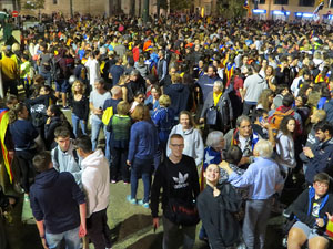 Concentraci&oacute; de rebuig de la sent&egrave;ncia a la pla&ccedil;a de l'U d'octubre de 2017