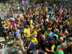 Concentraci&oacute; de rebuig de la sent&egrave;ncia a la pla&ccedil;a de l'U d'octubre de 2017