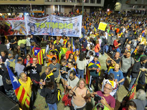 Concentraci&oacute; de rebuig de la sent&egrave;ncia a la pla&ccedil;a de l'U d'octubre de 2017