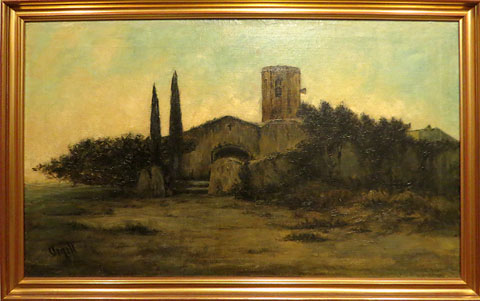 Església rural. Modest Urgell. 1873. Oli sobre tela