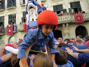 Fires 2019. La Diada Castellera a la pla&ccedil;a del Vi, amb els Marrecs de Salt, els Capgrossos de Matar&oacute; i els Minyons de Terrassa
