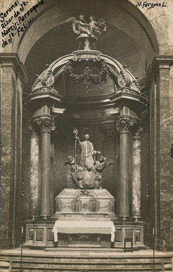 Baldaquí i de l’altar de la capella de Sant Narcís. 1911-1920