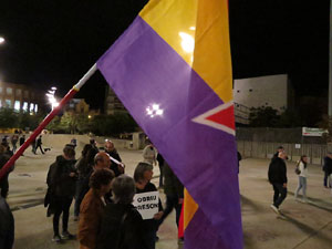 Concentraci&oacute; de protesta contra la pres&egrave;ncia de Felip VI a Catalunya a la pla&ccedil;a de l'U d'octubre