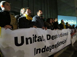 Manifestaci&oacute; de protesta contra les resolucions de la Junta Electoral Central que inhabilita el President Quim Torra