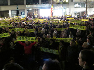 Manifestaci&oacute; de protesta contra les resolucions de la Junta Electoral Central que inhabilita el President Quim Torra