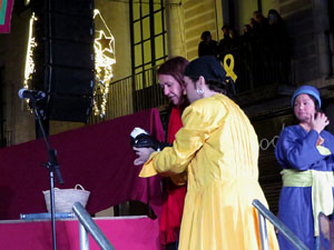 La Cavalcada de Reis 2020. Arribada del seguici a la pla&ccedil;a del Vi