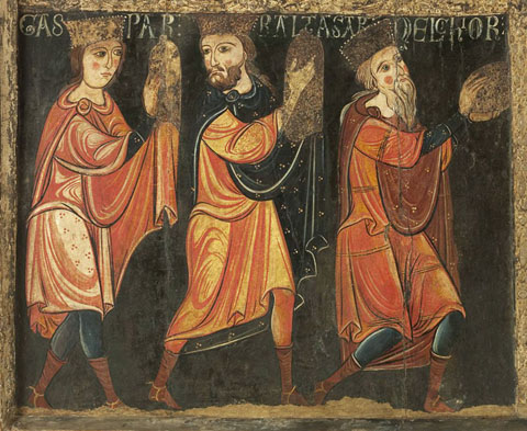 Els Reis d'Orient. Ca. 1200. Detall del frontal d'altar d'Avià