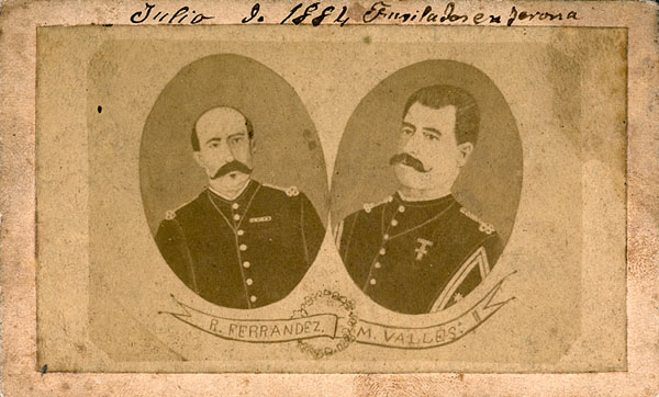 Retrats dels militars Ramon Ferrándiz Laplaza i Manuel Bellés Casanova. 1884