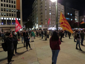 Concentració a la plaça de l'U d'octubre de 2017 per la independència i la llibertat dels presos polítics