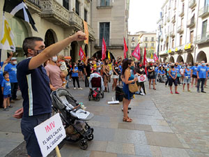 Diada Nacional 2020. Concentració a la plaça del Vi, lectura del manifest i cant de Els Segadors