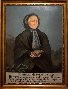 Retrat de Raimunda Nouvilas de Pagès, heroïna de Santa Bàrbara. Rull. Oli sobre cartró