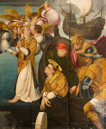 Sant Feliu llençat d'un vaixell. Joan de Borgonya, 1518-1521. Component del retaule de Sant Feliu