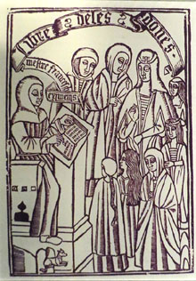 Imatge d'una pàgina del 'Dotzè del Chrestià', de Francesc Eiximenis. Segle XIV