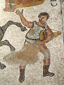 Detall del mosaic de Can Pau Birol. Segle III