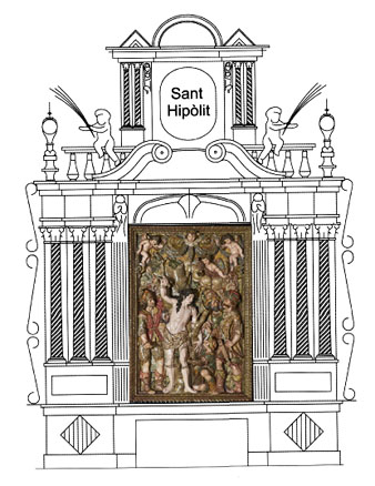 Reconstrucció del retaule de Sant Sebastià de Josep Tramulles, 1652