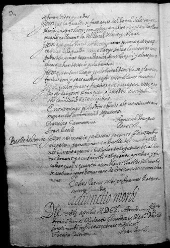 Assignació de responsables de la contenció de la plaga i de la Morberia. 1650