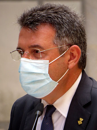 El president de la Diputació de Girona, Miquel Noguer, durant el seu parlament