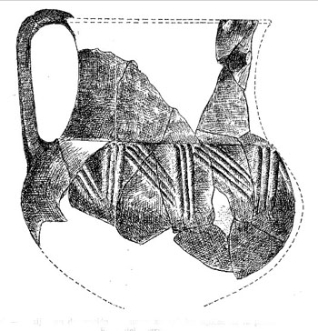 Vas bicònic amb decoració acanalada. Segle VII aC