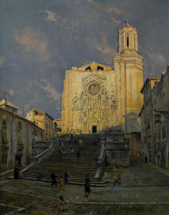 Vista de la Catedral de Girona. 1945. Oli sobre tela. Museu d'Art de Girona