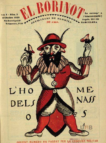 L'home dels nassos. Portada de la revista 'El Borinot' 1923