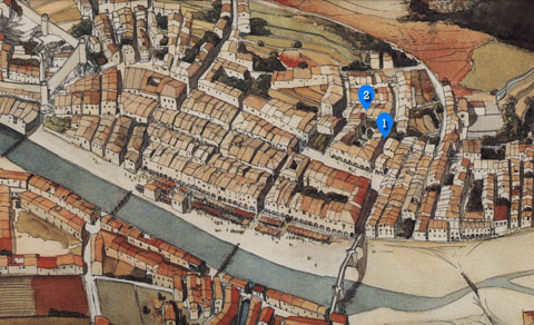 Girona a la 1a meitat del segle XIV. El barri de la Vilanova. 1) el carrer Nou. 2) La Trilla d'en Bordils