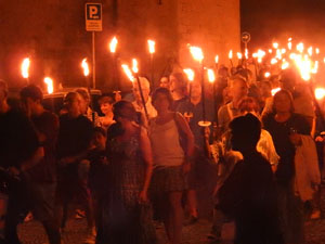 Diada Nacional 2023. XVI Marxa de Torxes de Girona pels carrers del Barri Vell de Girona