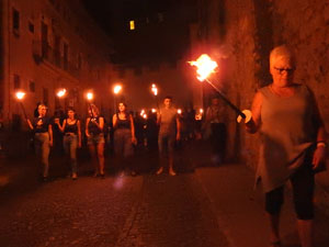 Diada Nacional 2023. XVI Marxa de Torxes de Girona pels carrers del Barri Vell de Girona