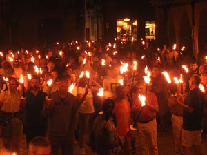 Diada Nacional 2023. XVI Marxa de Torxes de Girona pels carrers del Barri Vell de Girona