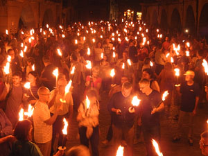 Diada Nacional 2023. XVI Marxa de Torxes de Girona pels carrers del Barri Vell de Girona