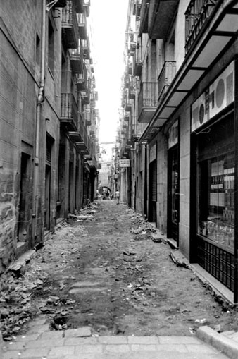 Obres d'urbanització del carrer Mercaders. 1963