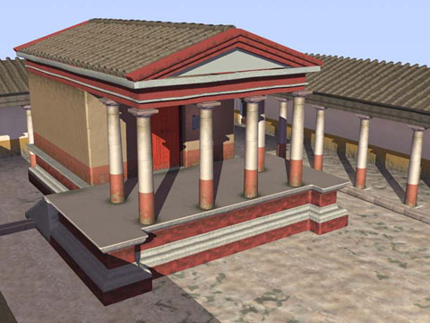 Proposta de restitució virtual del temple de Zeus Serapis a Empúries