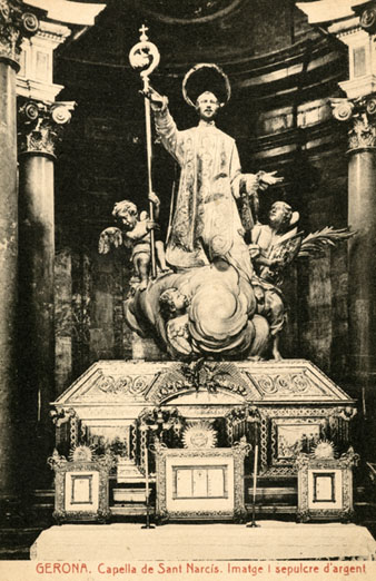 Detall del sepulcre de Sant Narcís. 1906