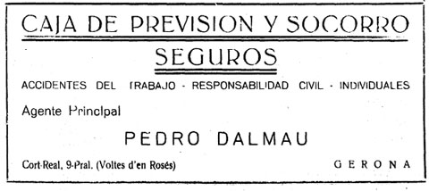 Anunci publicat al diari 'El Pirineo' el 15/06/1939