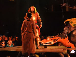 SRepresentaci&oacute; de la Consueta de Sant Jordi cavaller a la nau g&ograve;tica de la Catedral