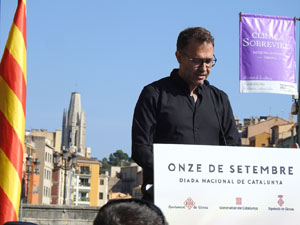 Diada Nacional 2024. Acte institucional a la plaça Catalunya, amb parlaments de Lluc Salellas, Miquel Noguer i Sílvia Paneque