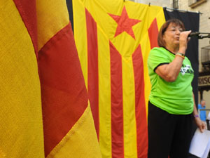 Diada Nacional 2024. Concentració a la plaça del Vi, lectura del manifest i cant de Els Segadors