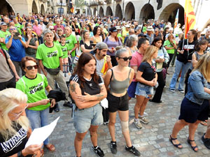 Diada Nacional 2024. Concentració a la plaça del Vi, lectura del manifest i cant de Els Segadors