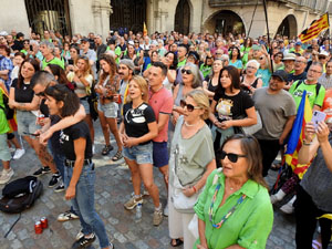 Diada Nacional 2024. Concentració a la plaça del Vi, lectura del manifest i cant de Els Segadors
